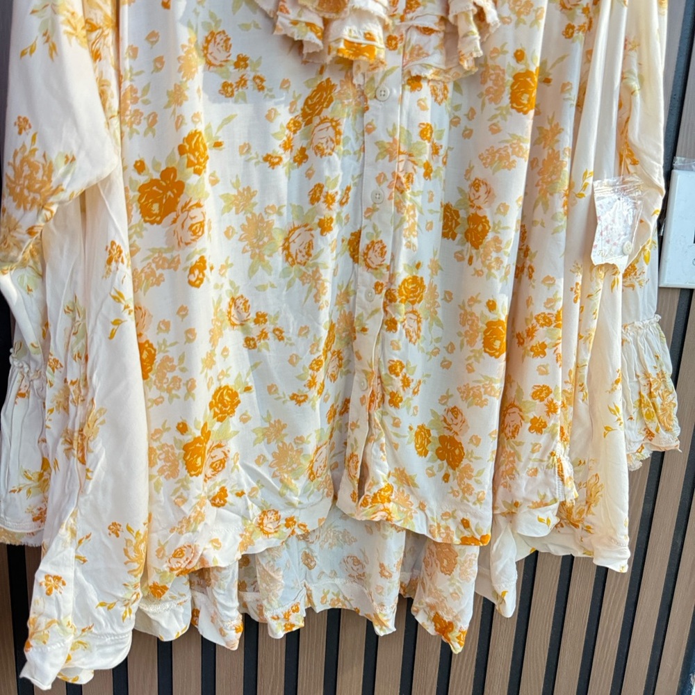 NWT Free People Loretta Tunic Top Tea combo Sz M - Picture 4 of 11